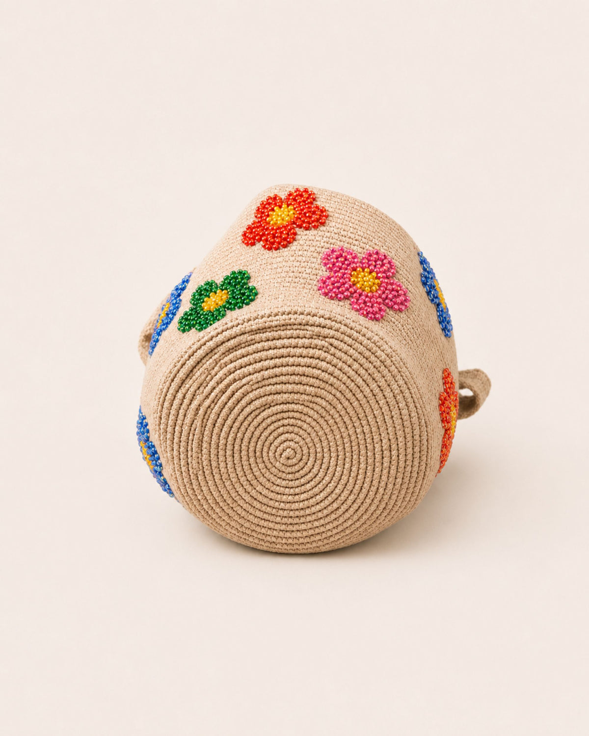 Floral Embellished Wayuu Crochet Bag
