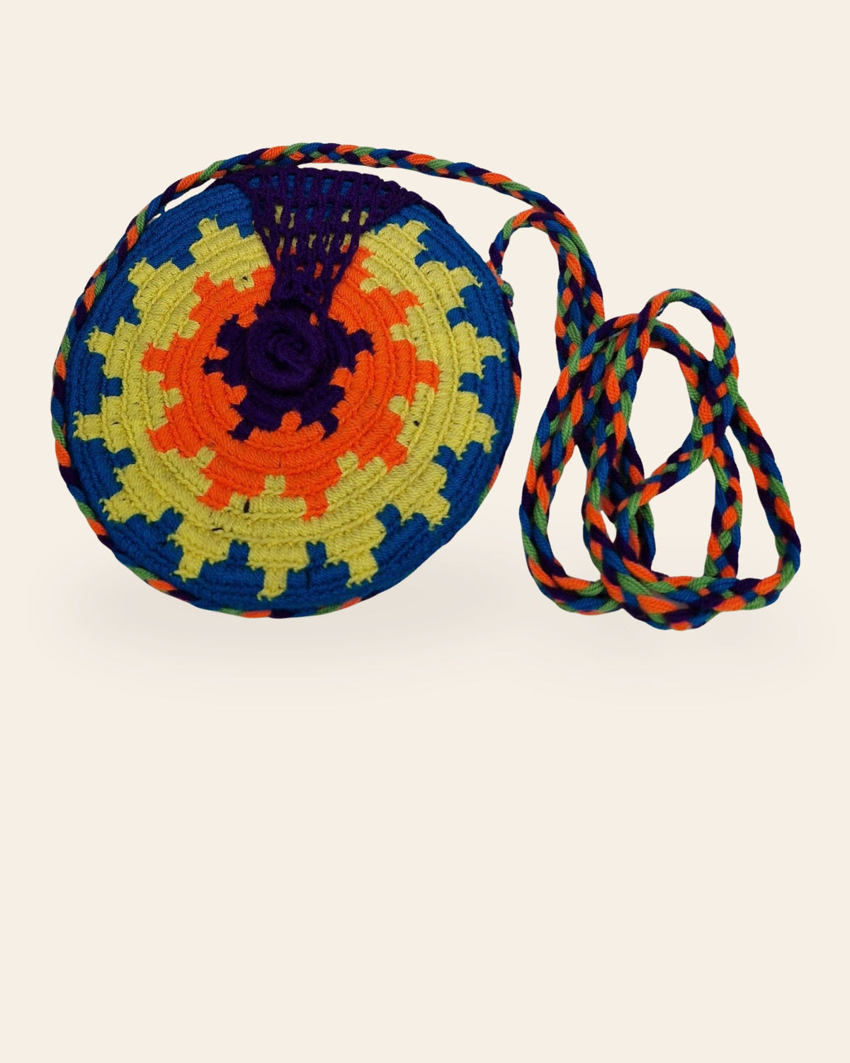Handmade Wayuu Crochet Round Mini Bag