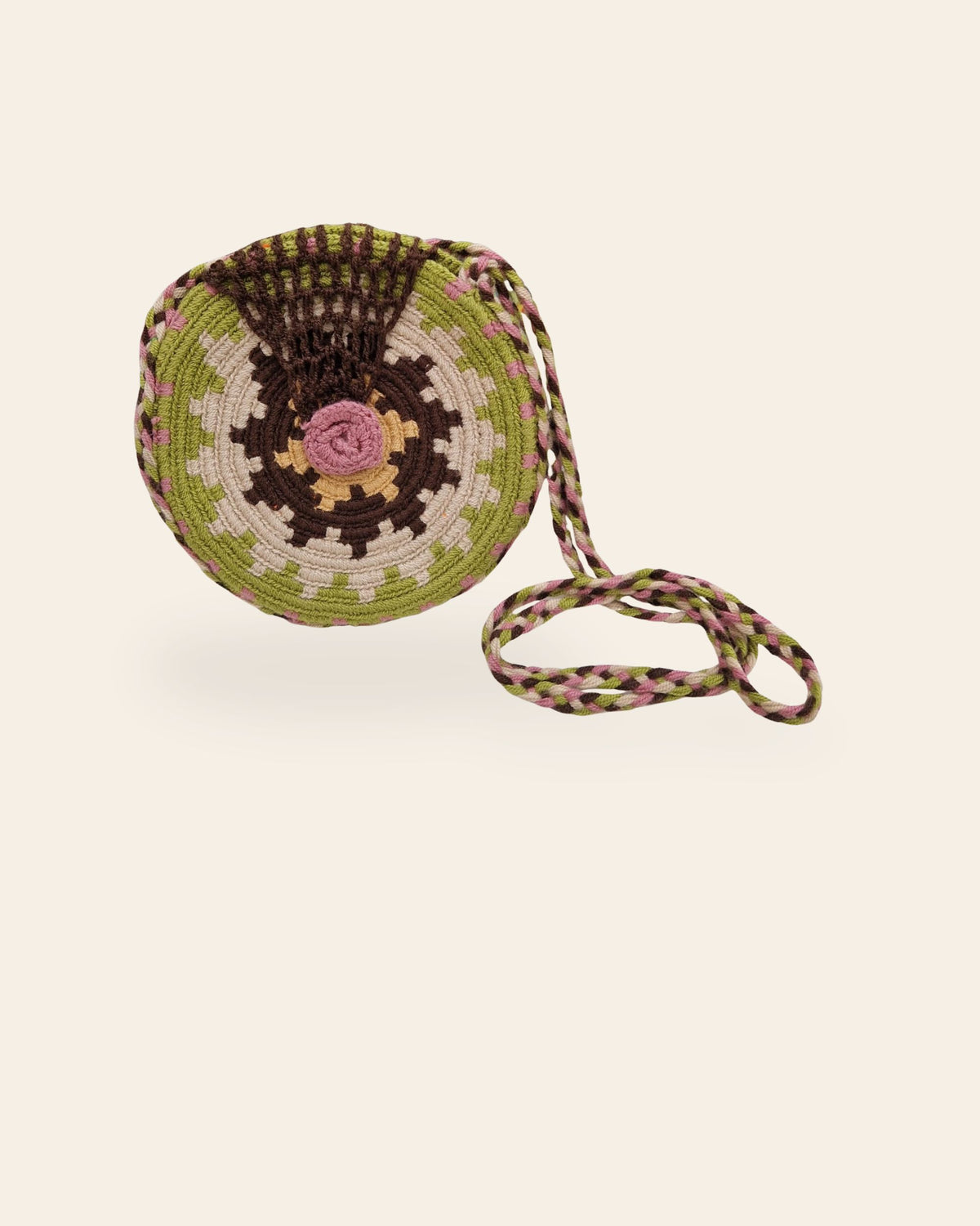 Handmade Wayuu Crochet Round Mini Bag