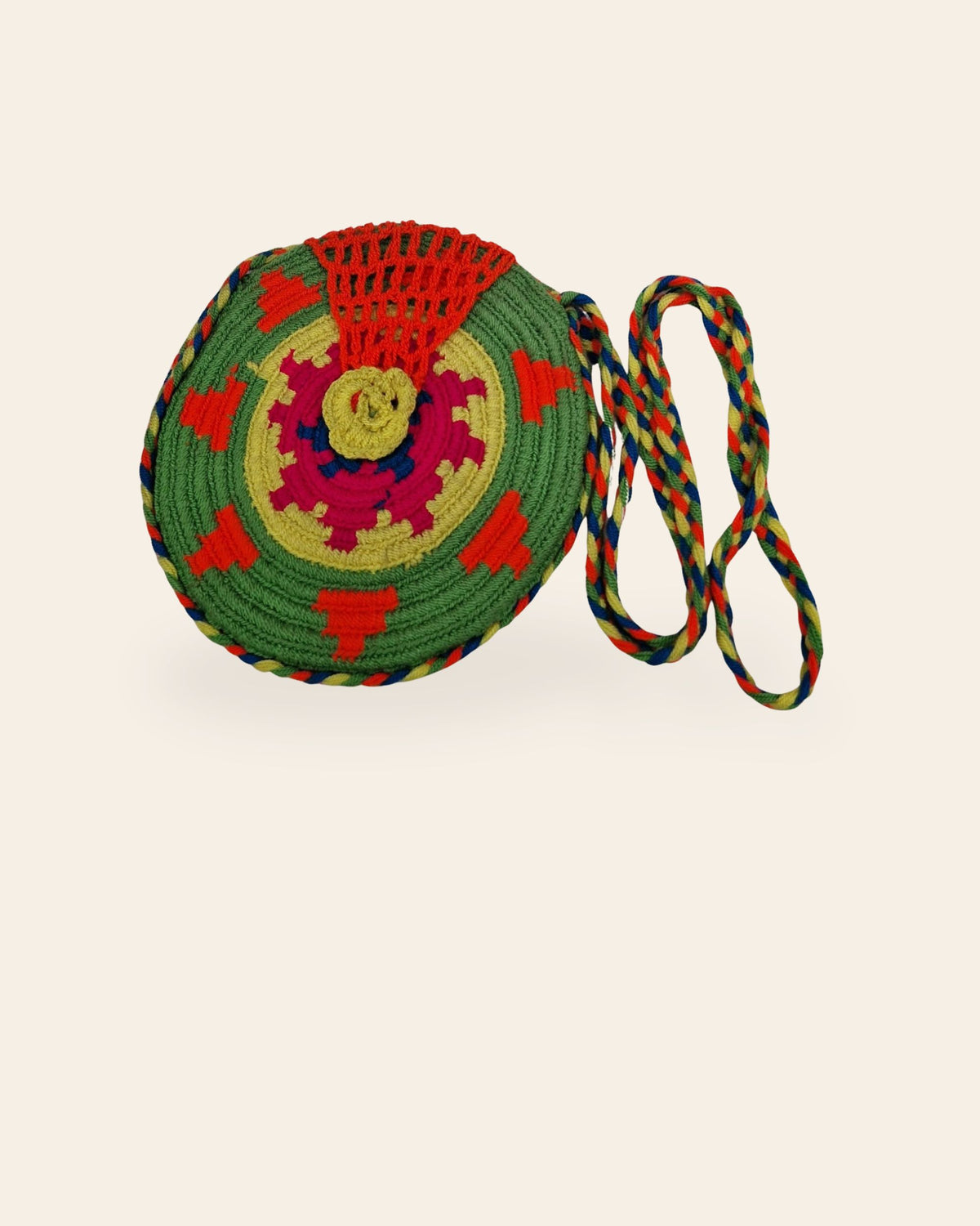 Handmade Wayuu Crochet Round Mini Bag