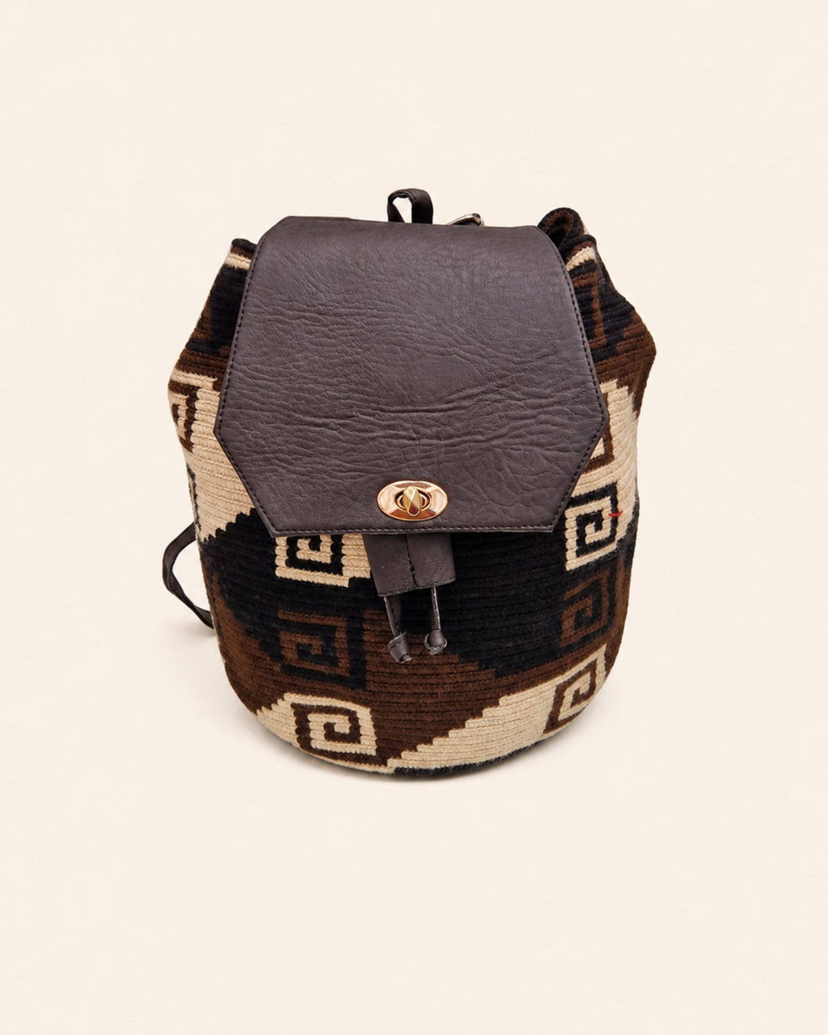 Maresa Sierra Wayuu Crochet Flap Backpack front view 