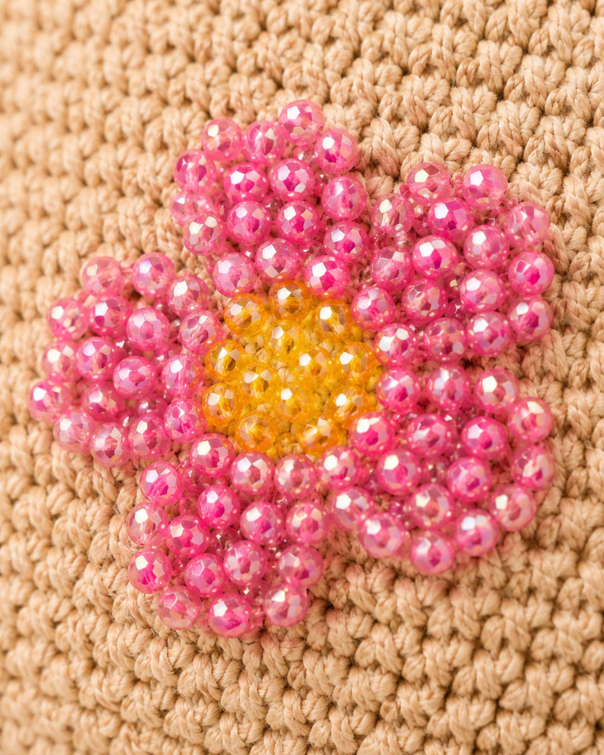 Floral Embellished Wayuu Crochet Bag