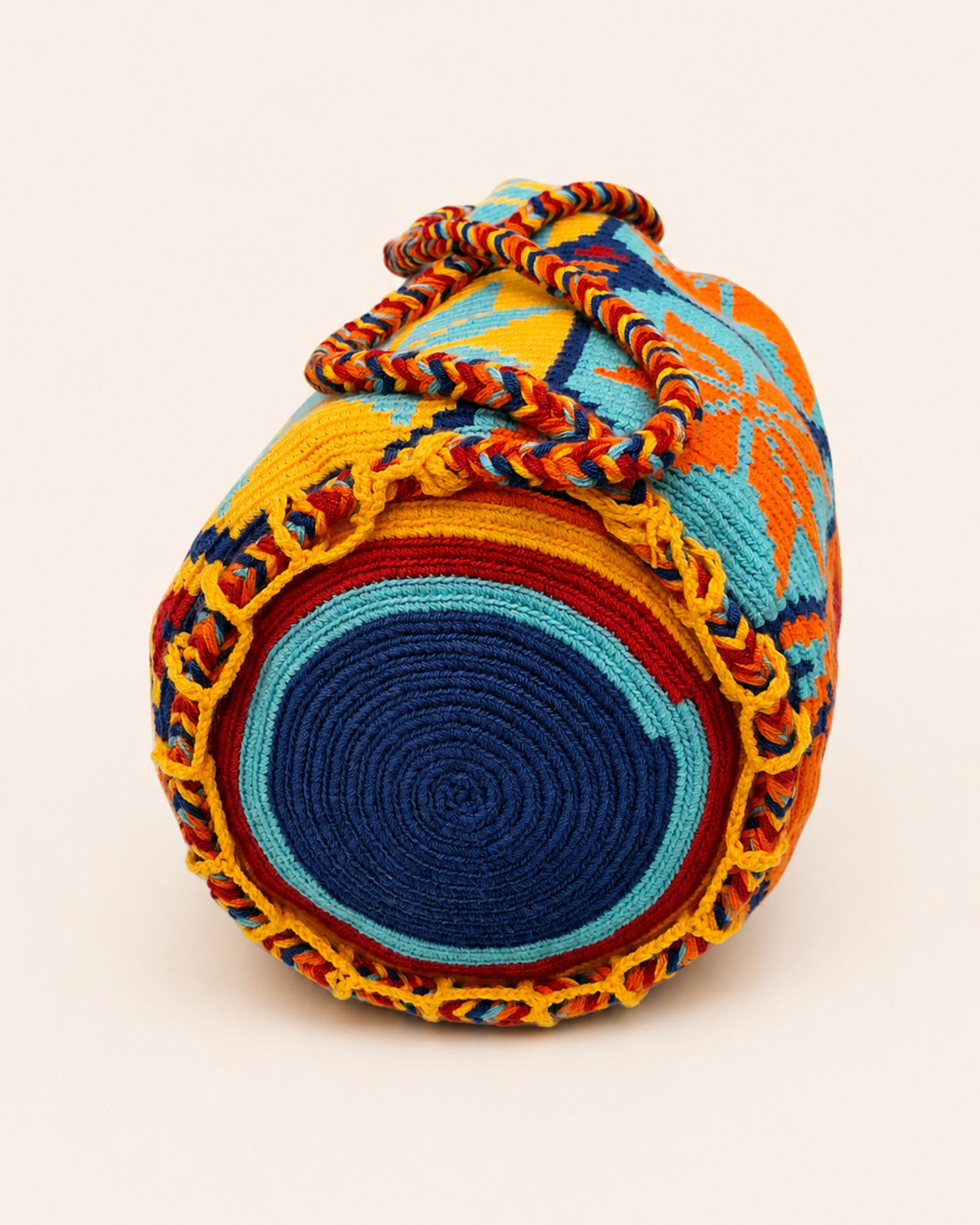 Sunset Horizon Wayuu Crochet Handwoven Drawstring Backpack