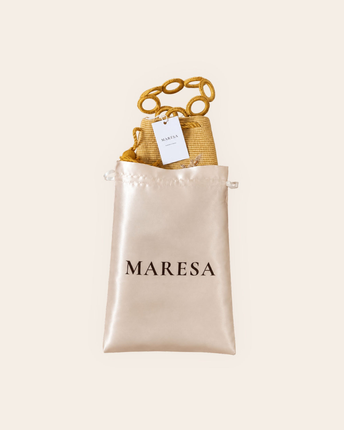 Maresa Golden Ochre Fringe Embellished Handmade Occasion Bag with satin dust bag 