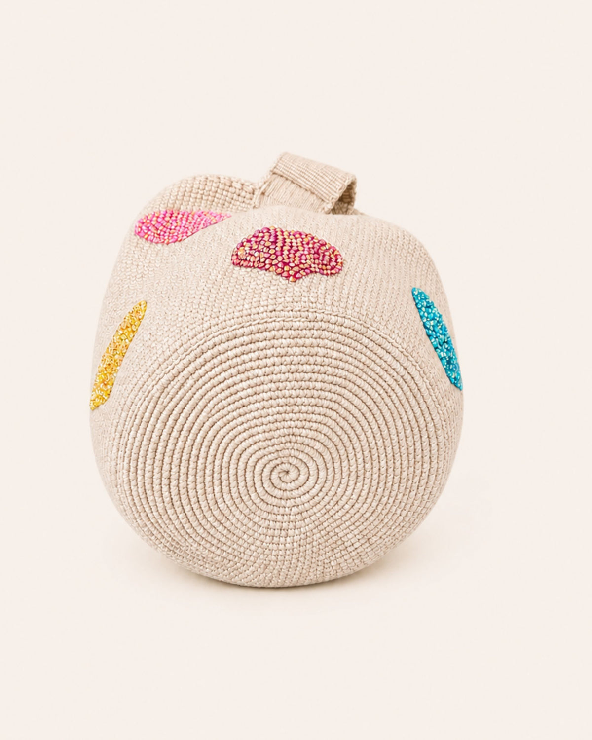 Heart Embellished Wayuu Crochet Bag